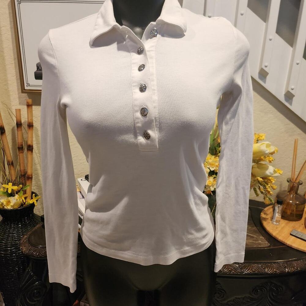 Tory Burch long-sleeve knit polo top size XS